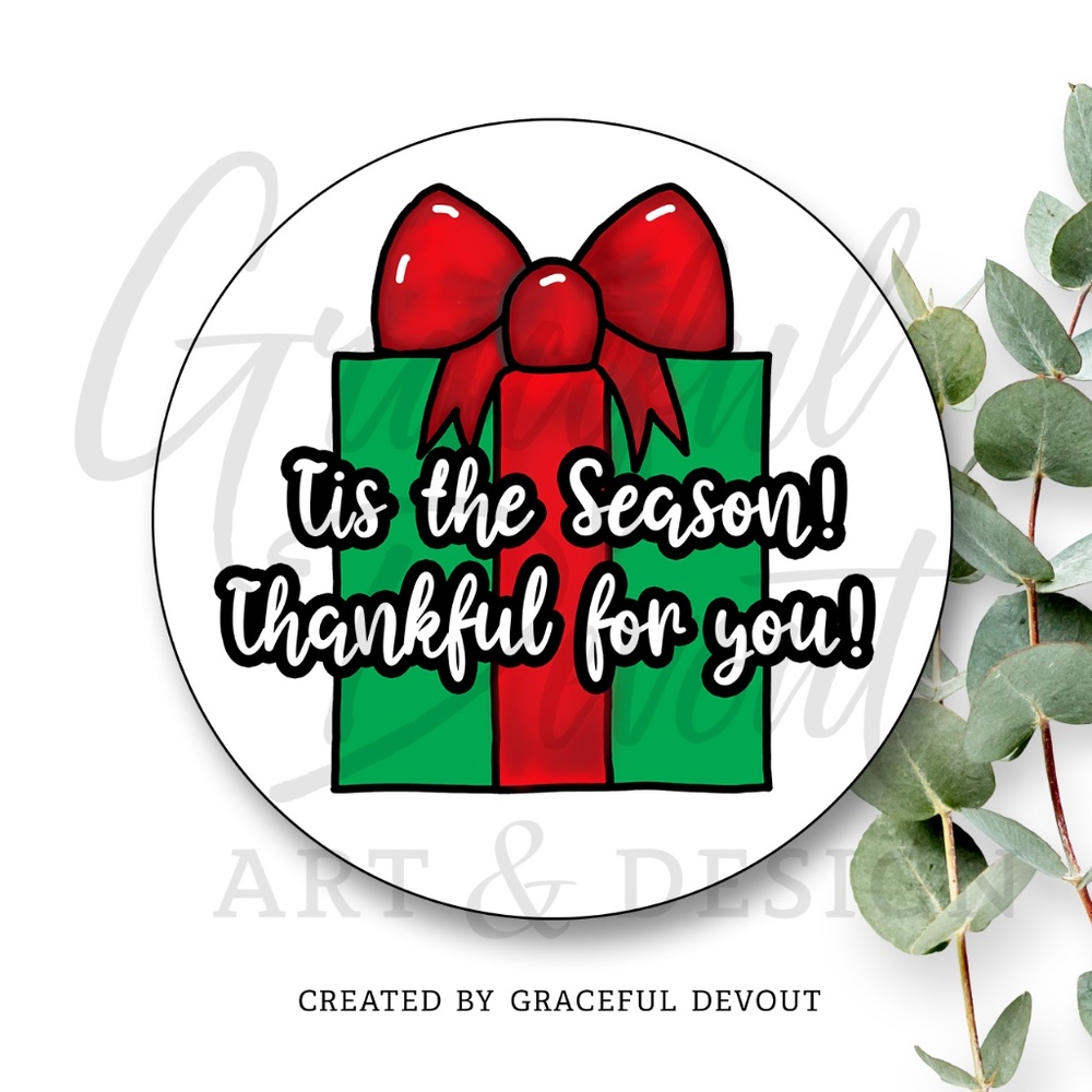 Tis The Season! Thankful for You! - 2" (inches) (96ct.) Stickers